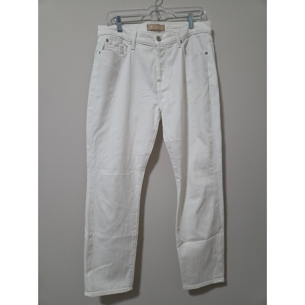 7 For All Mankind‎ Luxe Vintage Josefina White Boyfriend Jeans Size 29